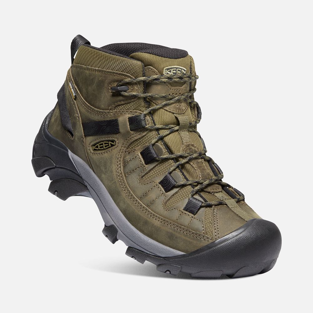 Keen Outdoor Bot Erkek Zeytin Yeşili/Siyah - Targhee Ii Waterproof Mid - Türkiye NJTB85130